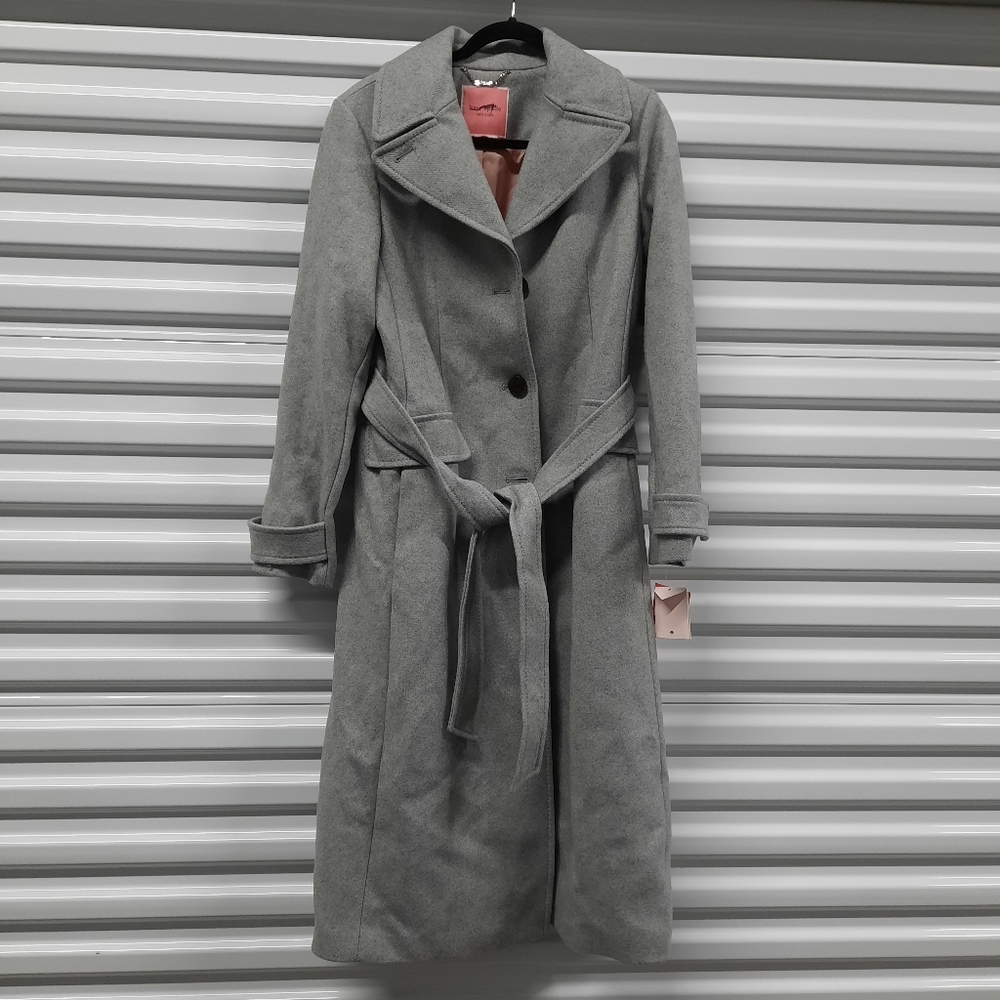 Kate Spade Womens Coat Size Small Gray Wool Blend - Picture 2 of 11